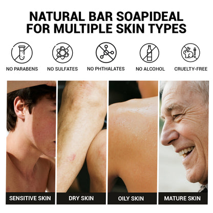 Rinse &amp; Robust Soap Bars Gift Sets Hands &amp; Body Cleansing for Men, Goat Milk Scent 4-Pack