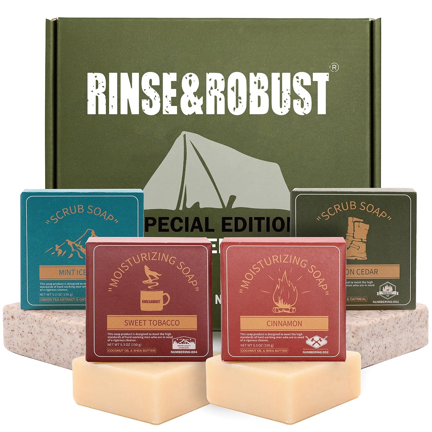 Body &amp; Earth Bar Soap Mens Bar Soap 4Pcs Natural Soap Bar Set