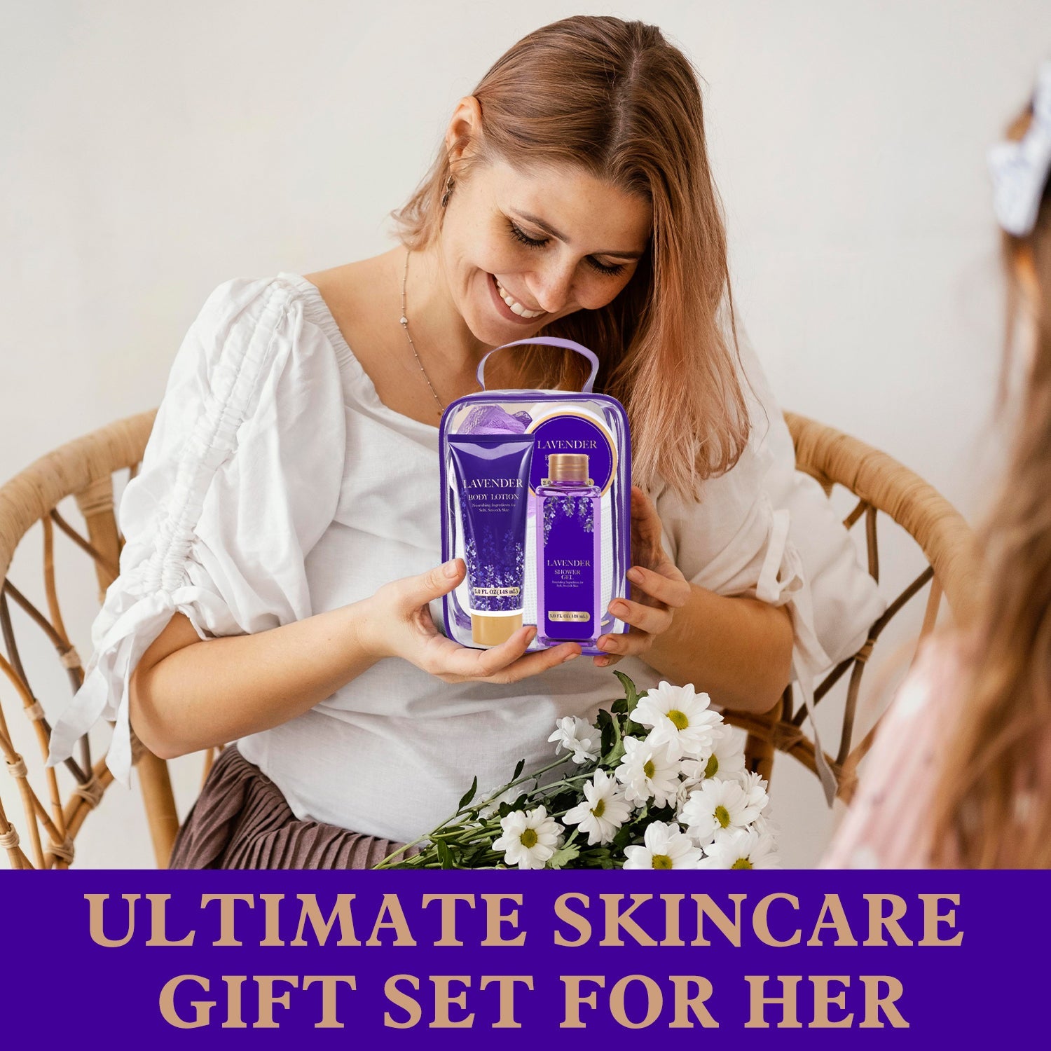 Body &amp; Earth Bath Sets Body &amp; Earth Bath Gift Sets for Women with Travel Bag, Lavender Scent for Mother&