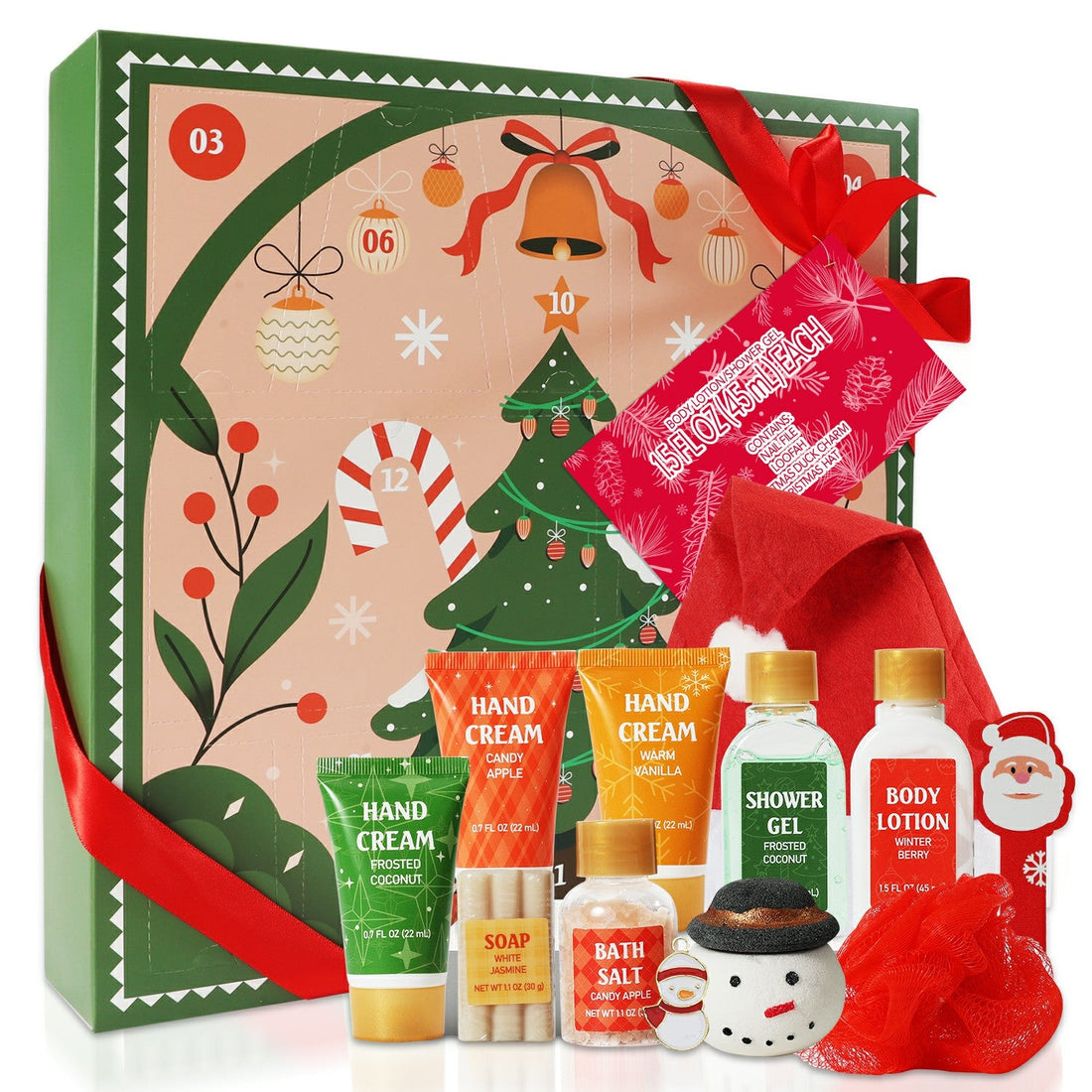 Body &amp; Earth Christmas Gift Sets 12 Pcs Advent Calendar Bath Sets