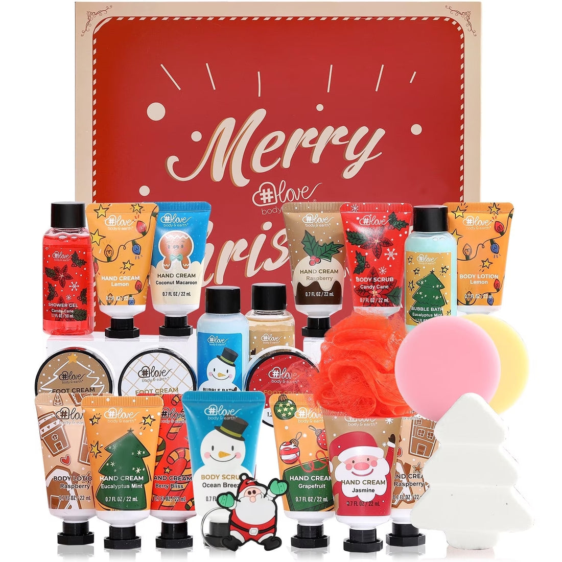 Body &amp; Earth Christmas Gift Sets Body &amp; Earth Christmas Body and Bath Set, 24 Pcs Advent Calendar 2026 Pampering Spa Gift Set for Women