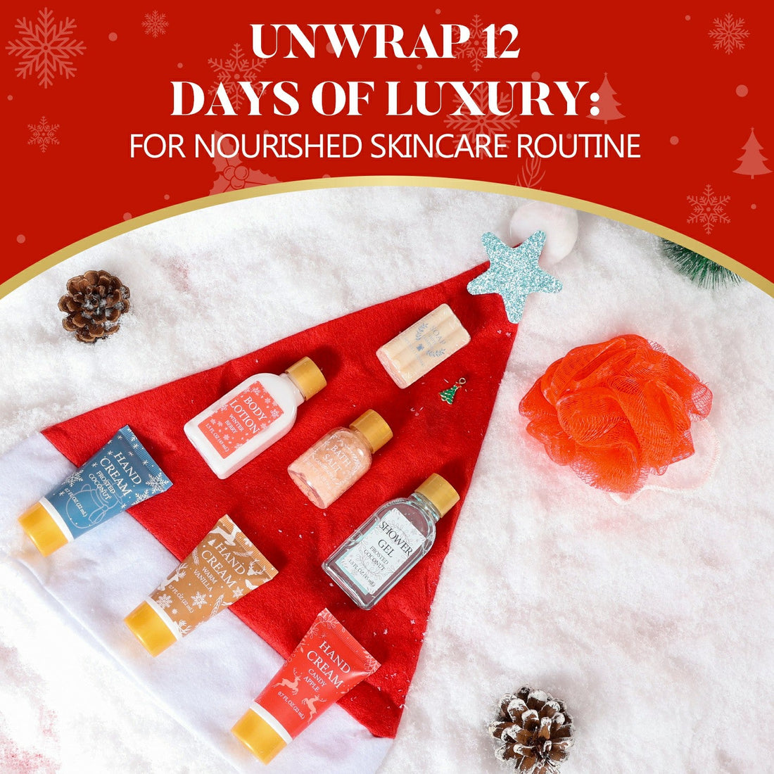 Body &amp; Earth Christmas Gift Sets Holiday Beauty Deluxe Advent Calendar 12pcs