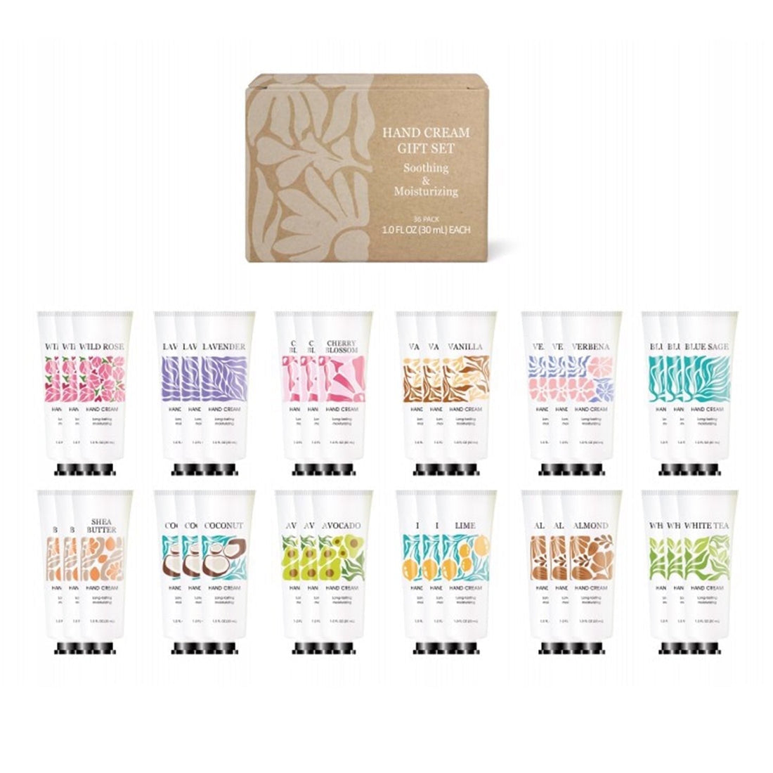 Body &amp; Earth Inc 36Pack Hand Cream Gift Set, Travel-Size Moisturizer for Dry Hands
