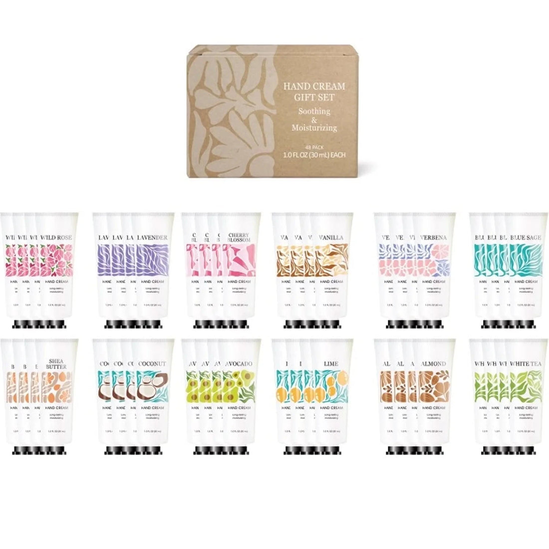 Body &amp; Earth Inc 48Pcs Hand Cream Gift Set, Travel-Size Moisturizer for Dry Hands