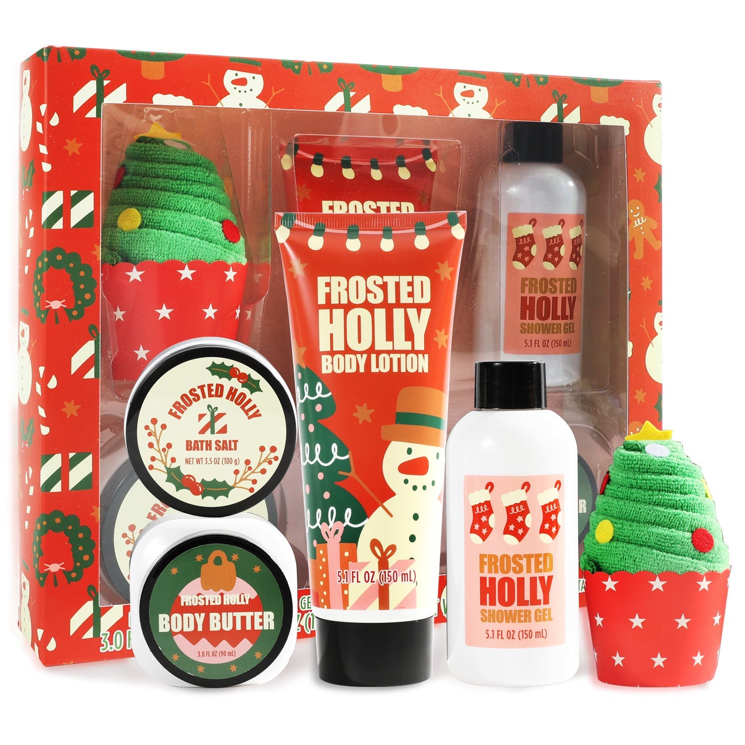 Body &amp; Earth Inc 5 Pcs Christmas Bath Gift Set