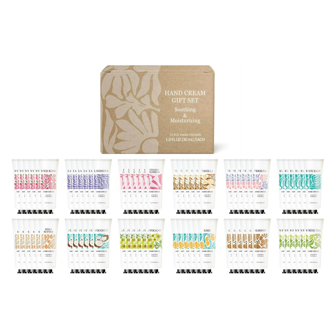 Body &amp; Earth Inc 72 Pcs Hand Cream Gift Set, Travel-Size Moisturizer for Dry Hands