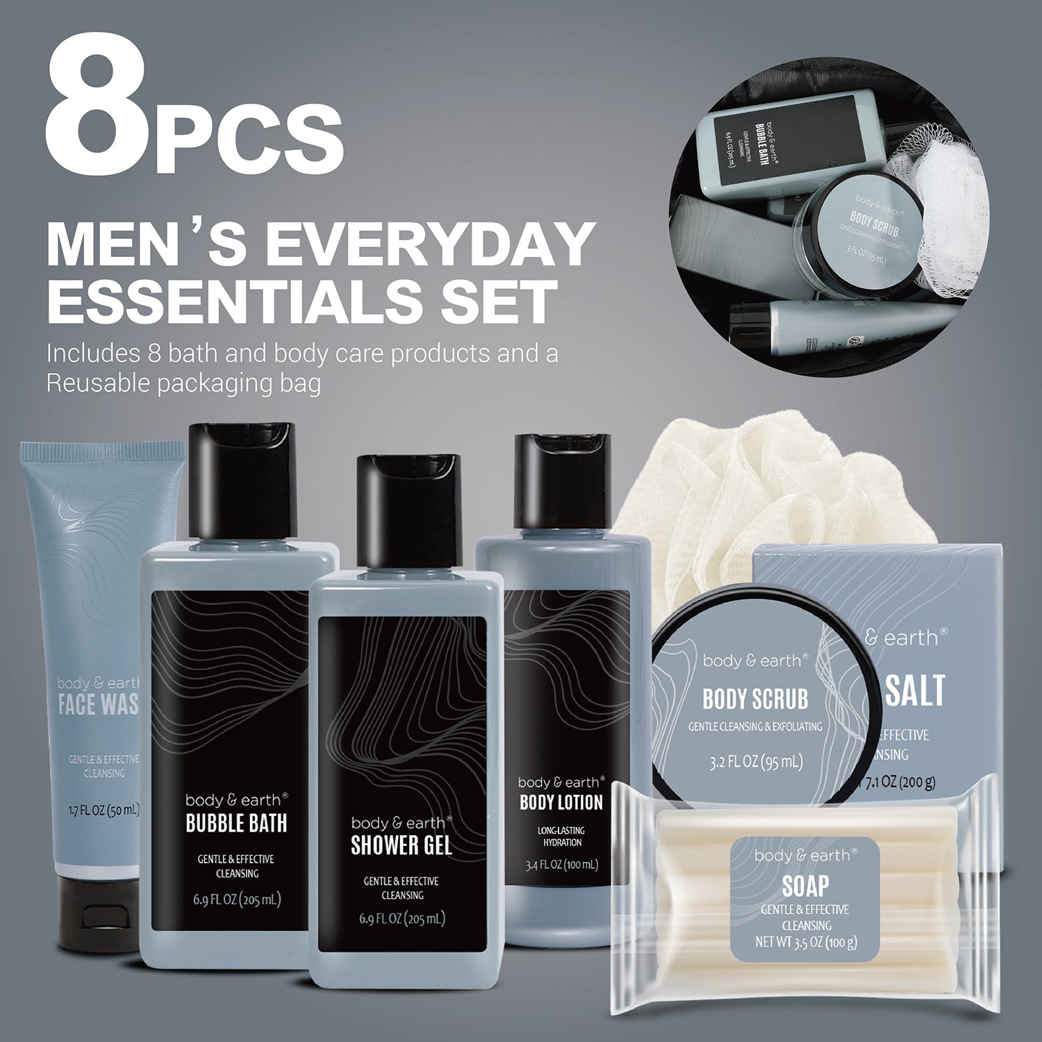 Body &amp; Earth Inc 8 Pcs Luxury Men&