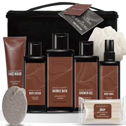 Body &amp; Earth Inc 8 Pcs Luxury Spa Gift Basket Body Wash for Fathers Day Birthday