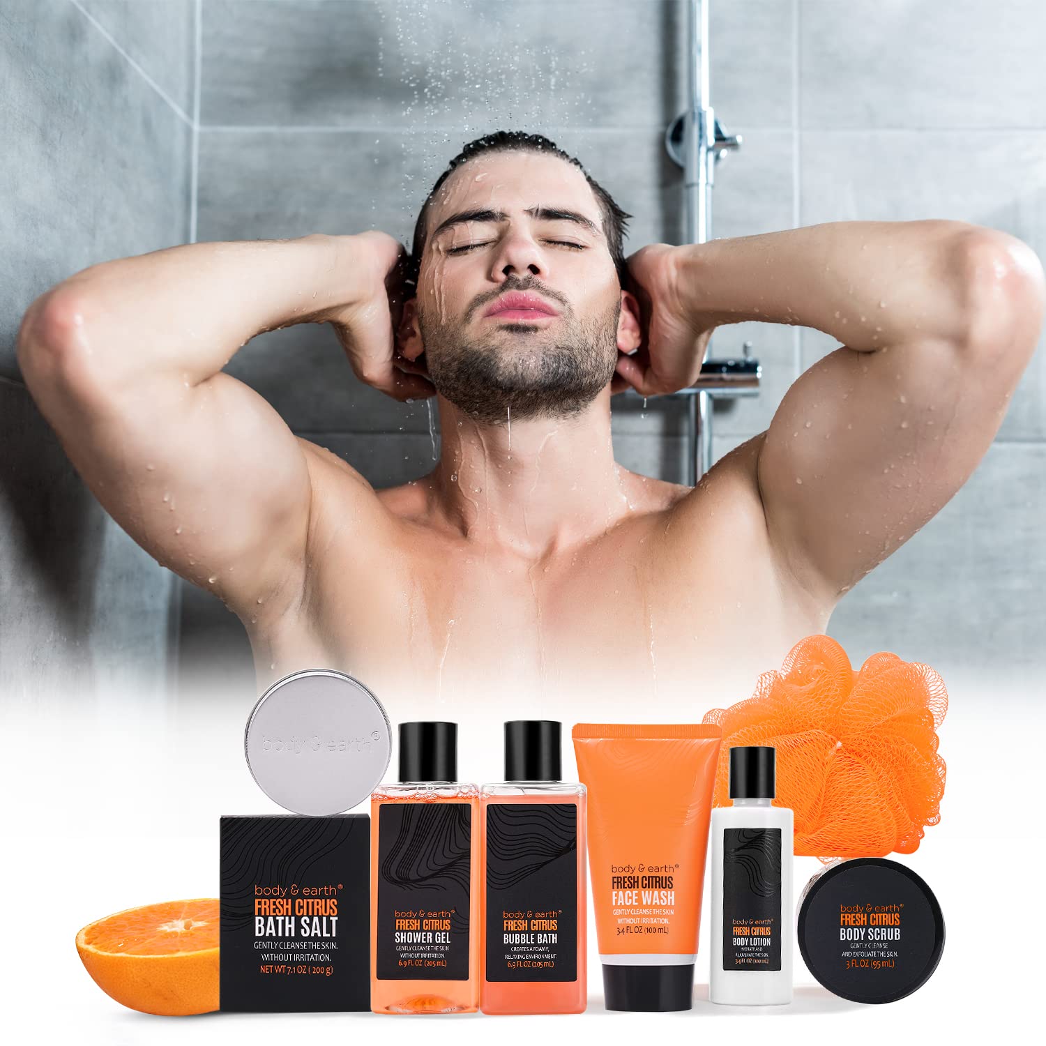 Body &amp; Earth Inc Bath Sets Citrus Scent Alpha Men&