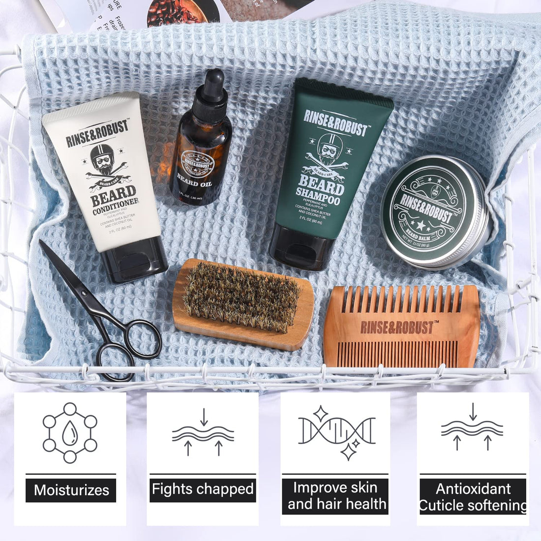 Body &amp; Earth Inc Beard Growth Kit For Men Beard Care Set 8pcs