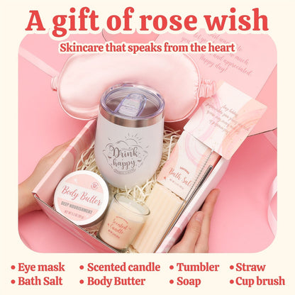 Body &amp; Earth Inc BFFLove Personal Care Gifts for Her - 9pcs Rose Bath Set