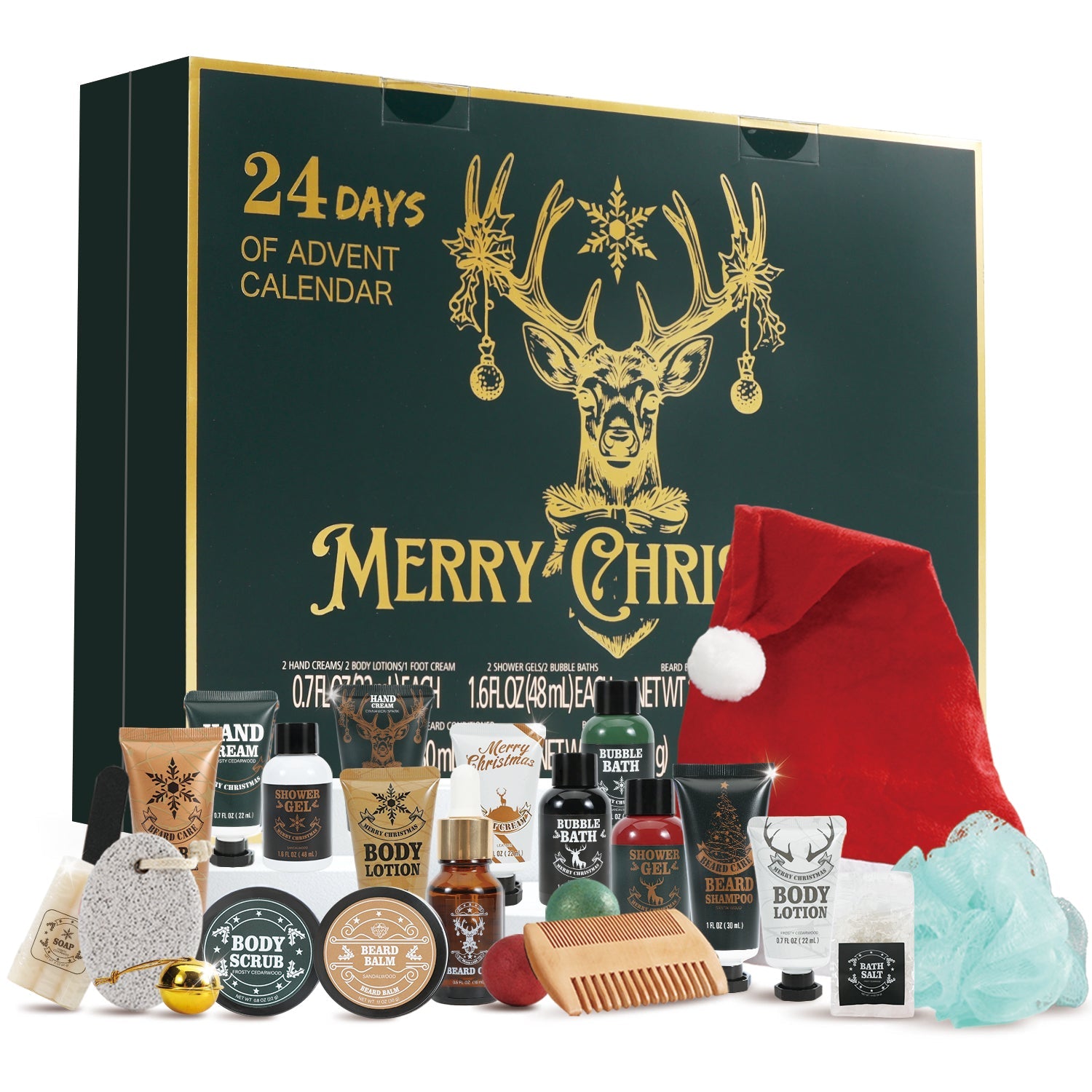 Body &amp; Earth Inc Body &amp; Earth 2025 Advent Calendar - 24 Days of Christmas Gifts Sets for Men, eard Grooming Kits