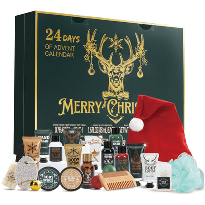 Body &amp; Earth Inc Body &amp; Earth 2025 Advent Calendar - 24 Days of Christmas Gifts Sets for Men, eard Grooming Kits