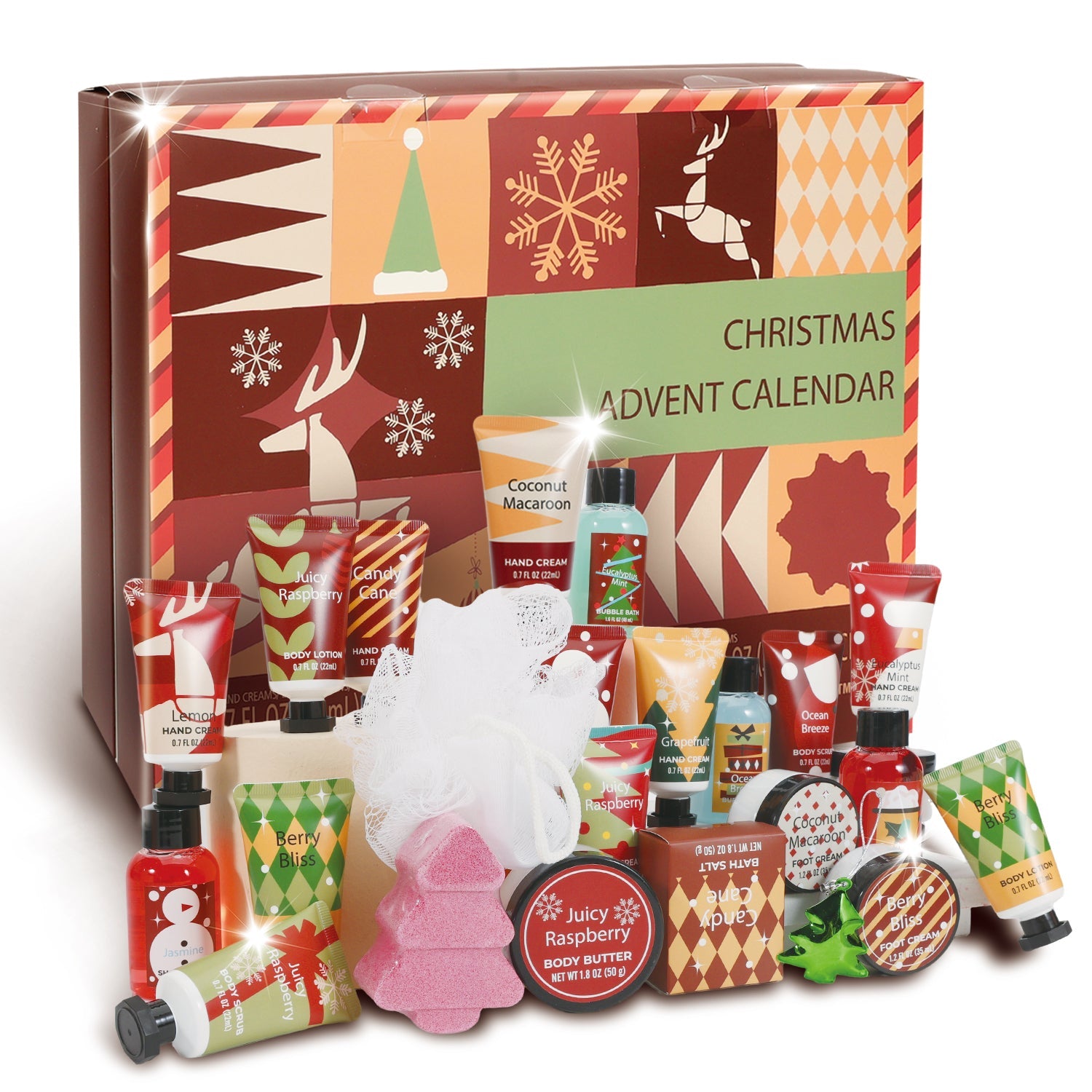 Body &amp; Earth Inc Body &amp; Earth 24 Days Christmas Advent Calendar 2025, Bath Sets Gift Idea for Women Xmas