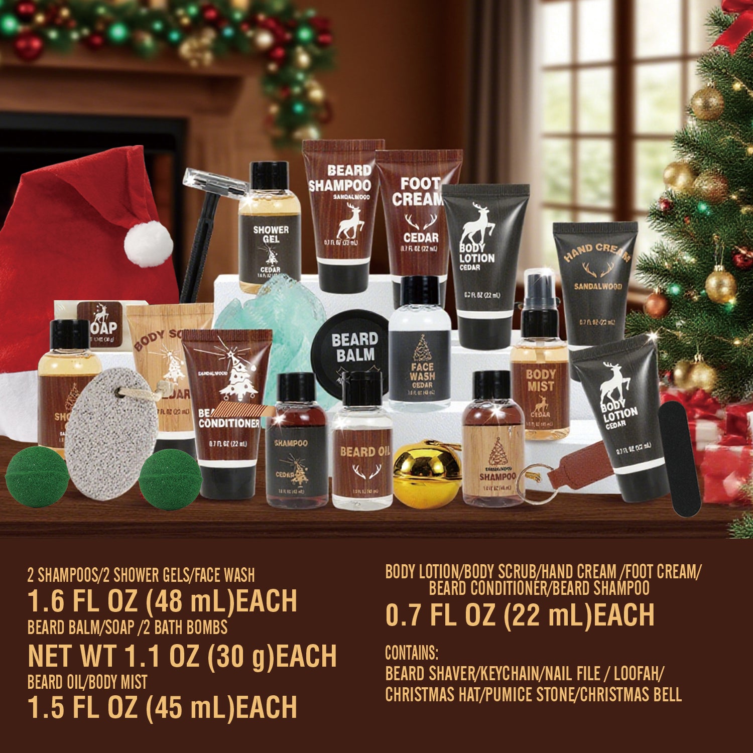 Body &amp; Earth Inc Body &amp; Earth Advent Calendar 2025 for Men Christmas Gift Sets - Beard Grooming Kits