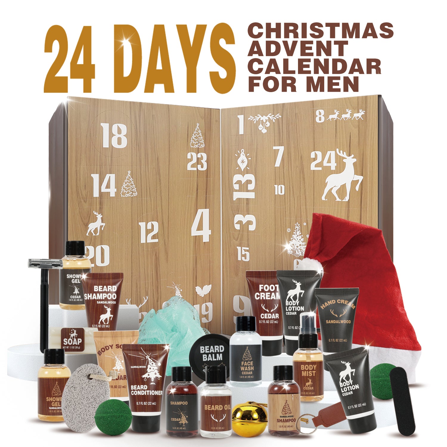 Body &amp; Earth Inc Body &amp; Earth Advent Calendar 2025 for Men Christmas Gift Sets - Beard Grooming Kits