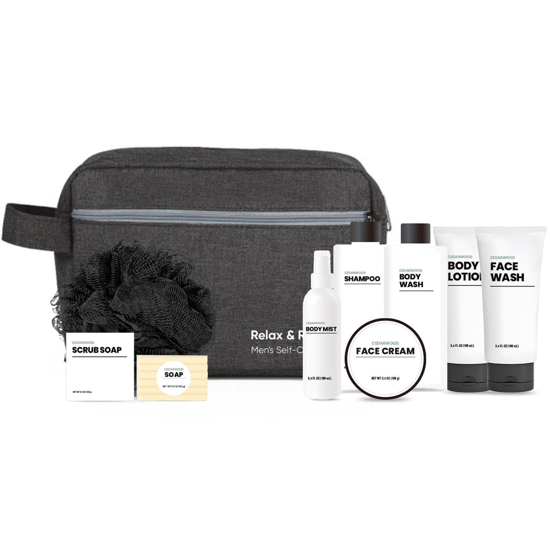 Body & Earth Inc Body & Earth Spa Gift Baskets for Men, Cedar Scented Bath Set, Birthday Father&