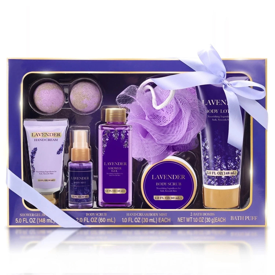 Body &amp; Earth Inc Body &amp; Earth Spa Gifts for Women - Lavender 8 Pcs Bath Sets