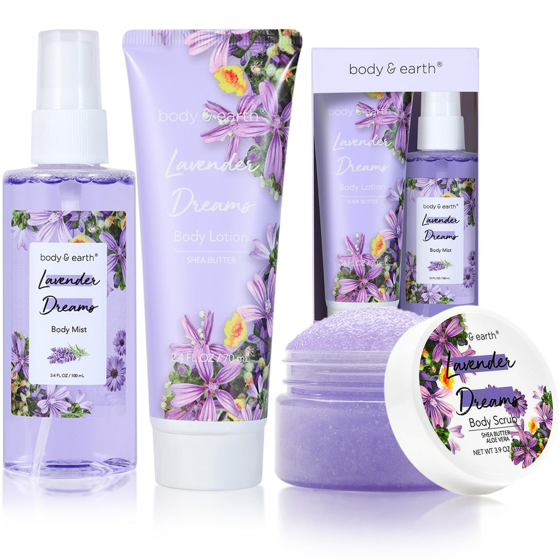 Body &amp; Earth Inc Body Spa Gift Sets for Women Gift with Perfumn Mist, Body Lotion, and Body Scrub