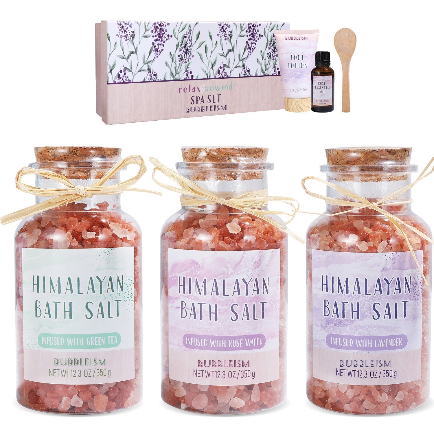 Body &amp; Earth Inc Bubbleism GREEN TEA &amp; ROSE WATER &amp; LAVENDER SPA SET