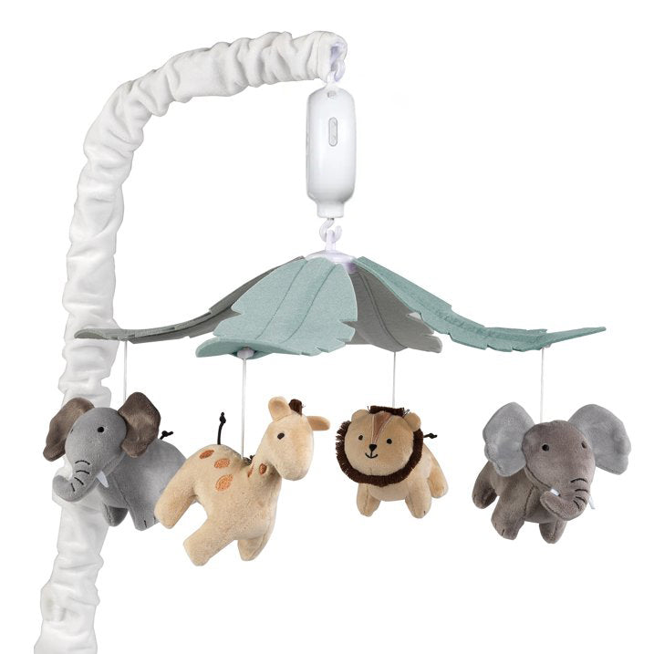 Body &amp; Earth Inc HAPPY BUM Baby Crib Mobile with Music - Jungle Animals Mobile for Crib with Lullabies for Baby Boys and Girls