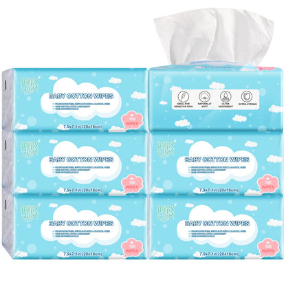Body &amp; Earth Inc HAPPY BUM Soft Dry Wipe Baby Dry Wipes, Unscented Tissue for Sensitive Skin, Dry and Wet Use, 300 Count