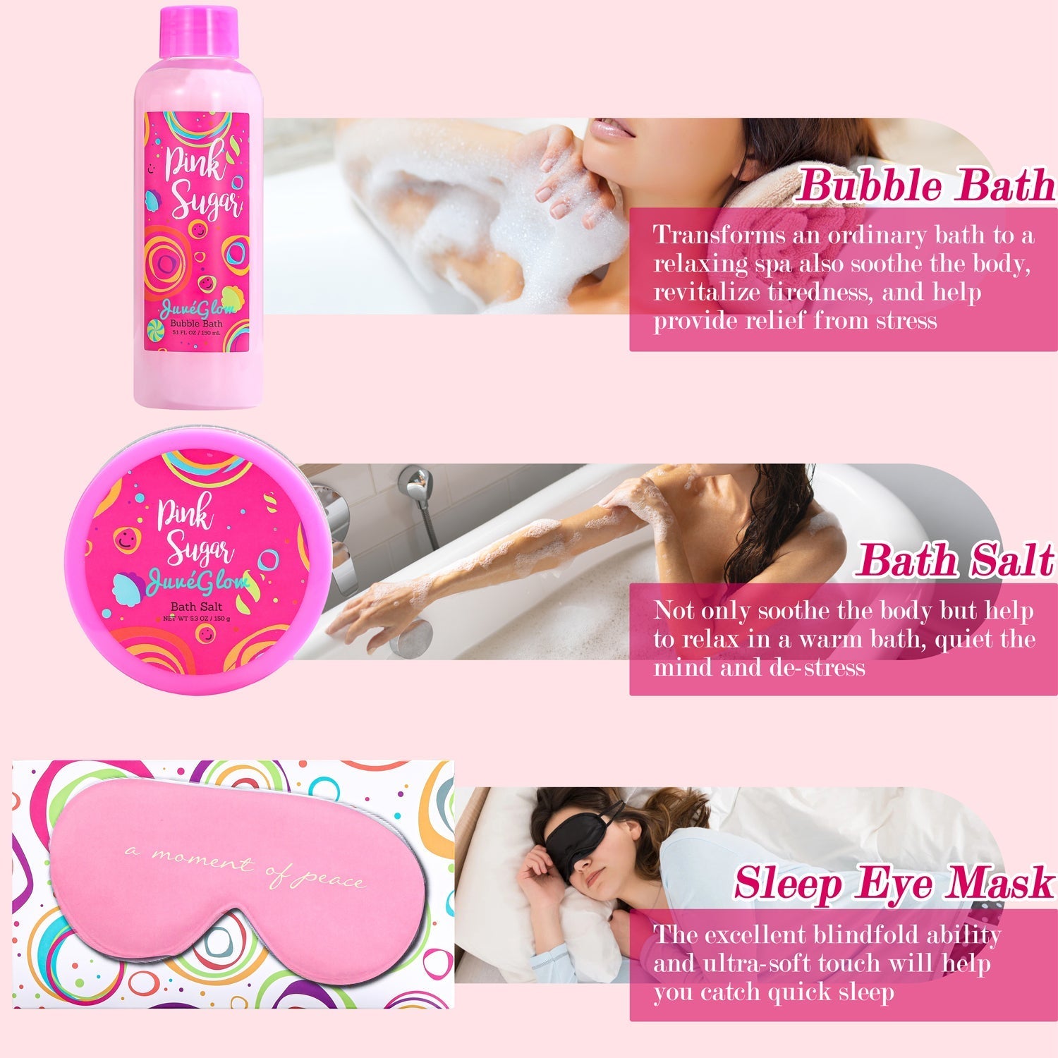 Body &amp; Earth Inc JuvéGlow Pink Sugar Bath Gift Set