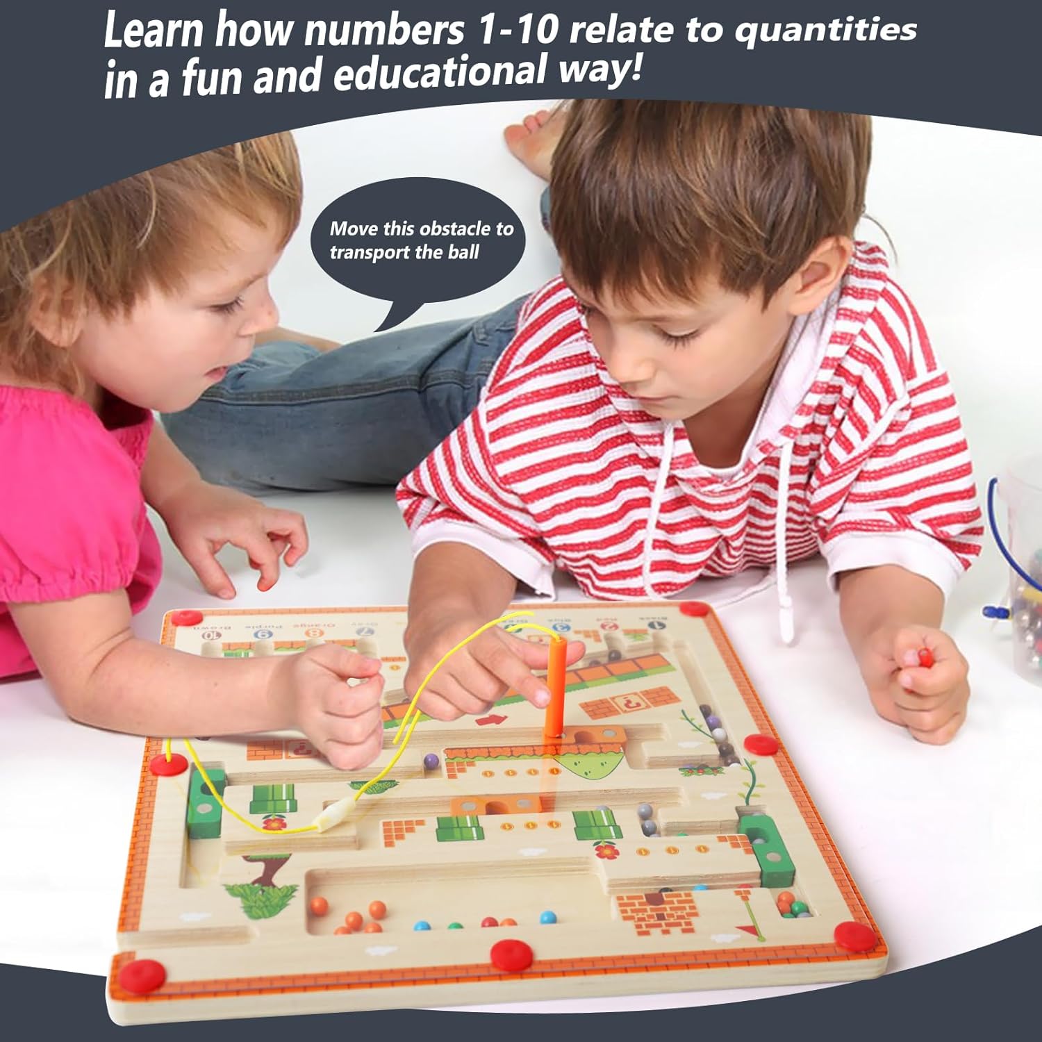 Body &amp; Earth Inc Montessori Wooden Toddler Magnet Puzzle Game Board