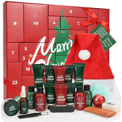 Body &amp; Earth Inc Rinse &amp; Robust Advent Calendar 2025, 24 Pcs Bath and Body Christmas Gift Sets for Men Grooming