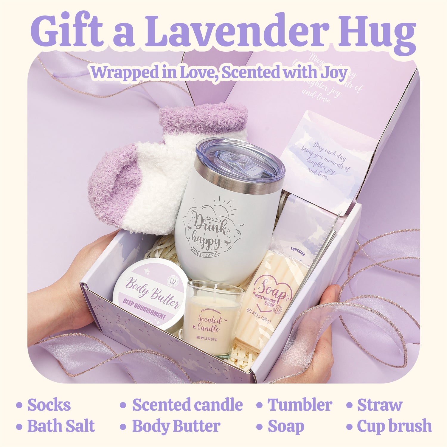 Body &amp; Earth Inc Spa Gift Sets for Women - 9pcs Lavender Bath Set Gifts