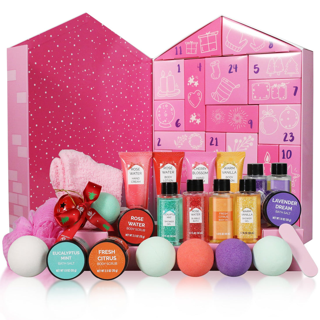 Body &amp; Earth Inc Spa Luxetique 2025 Advent Calendar, 24 Days Bath and Body Christmas Gifts Sets for Women Surprise