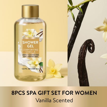 Body &amp; Earth Inc Spa Luxetique Bath and Body Gift Sets for Women, 8 Pcs Vanilla Scent Self Care Kits