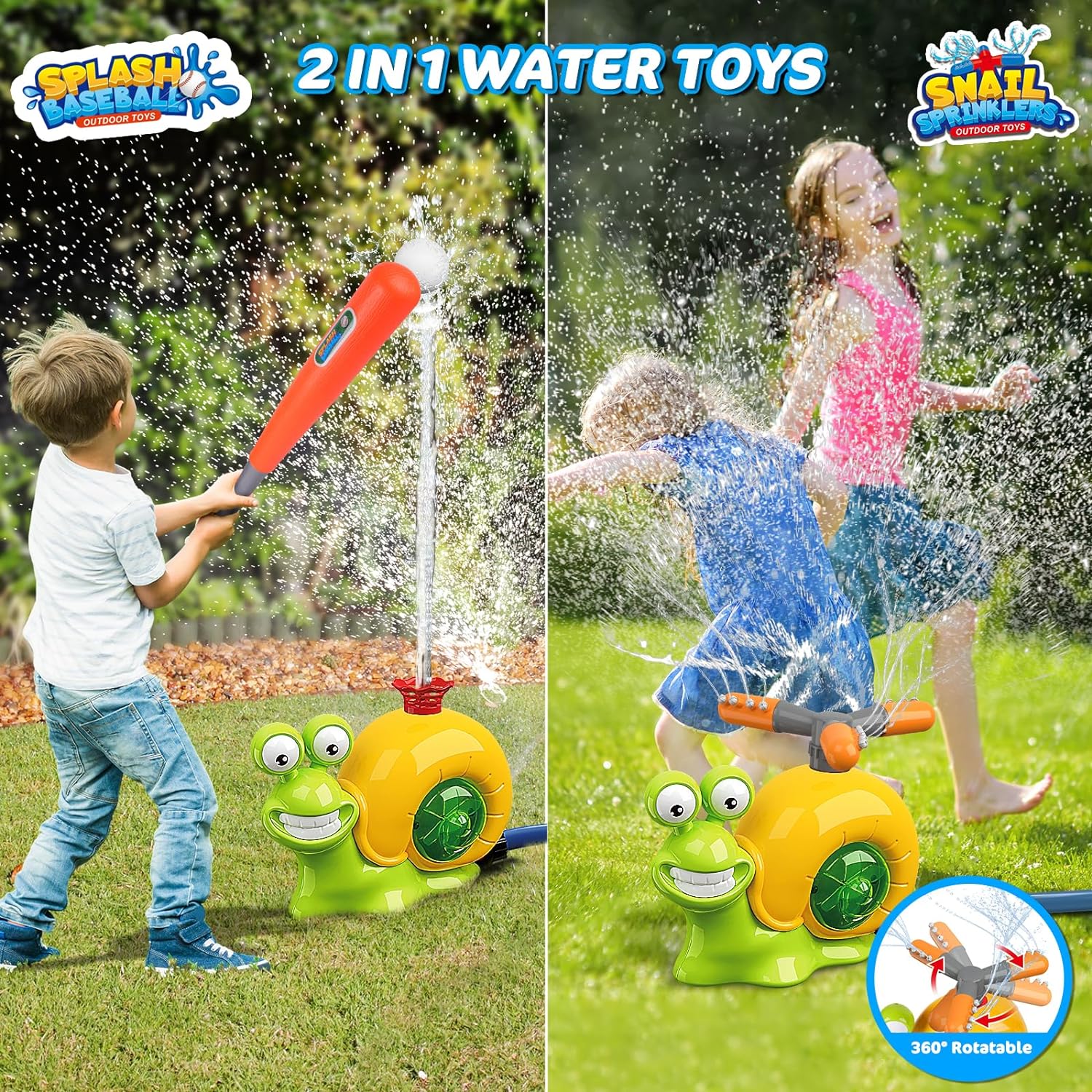 Body &amp; Earth Inc Water Sprinkler Baseball Toy for Kids Outdoor Play