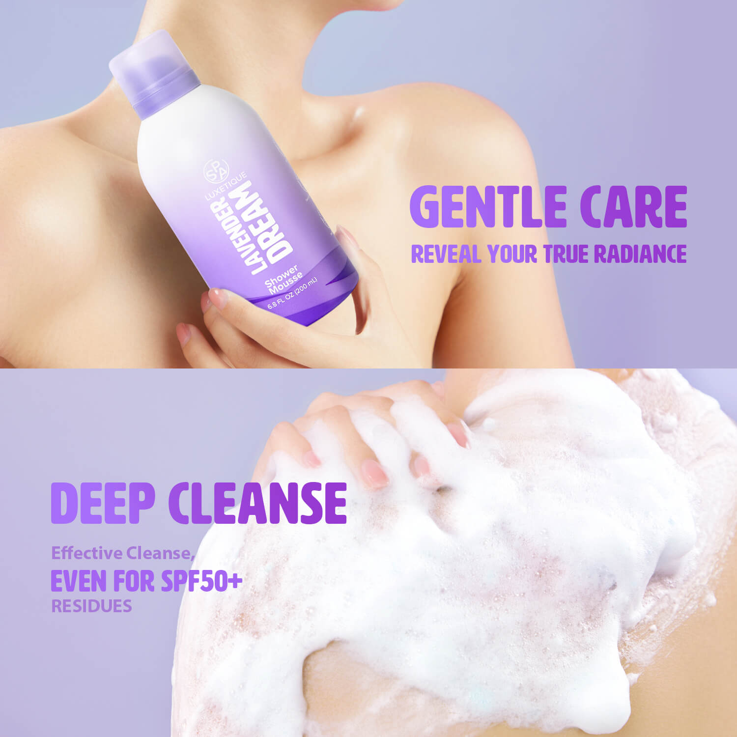 Gel-to-foam Shower Gel Lavender Shower Mousse