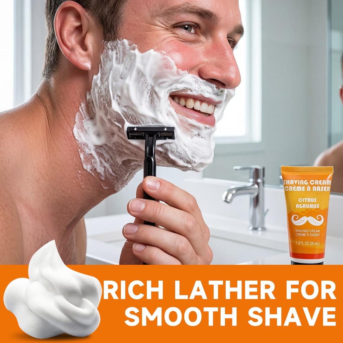 Rinse &amp; Robust Beard Kits for Men, Citrus Beard Grooming Sets with Beard Oil &amp; Soap