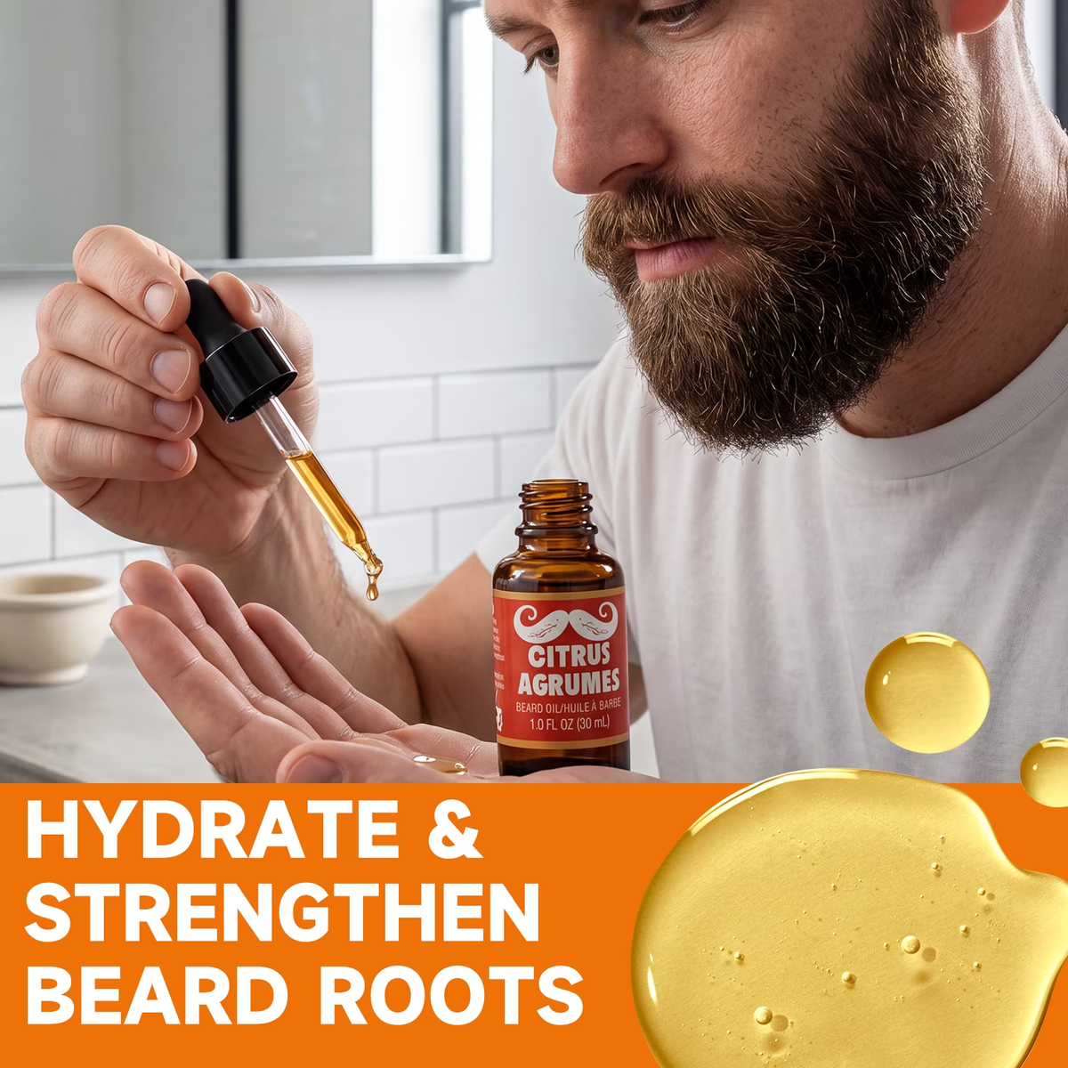 Rinse &amp; Robust Beard Kits for Men, Citrus Beard Grooming Sets with Beard Oil &amp; Soap