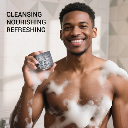 Rinse &amp; Robust Rinse &amp; Robust Ocean Charcoal Bar Soap Gift Set for Men Deep Cleansing, 5.3 oz | 4 Bars