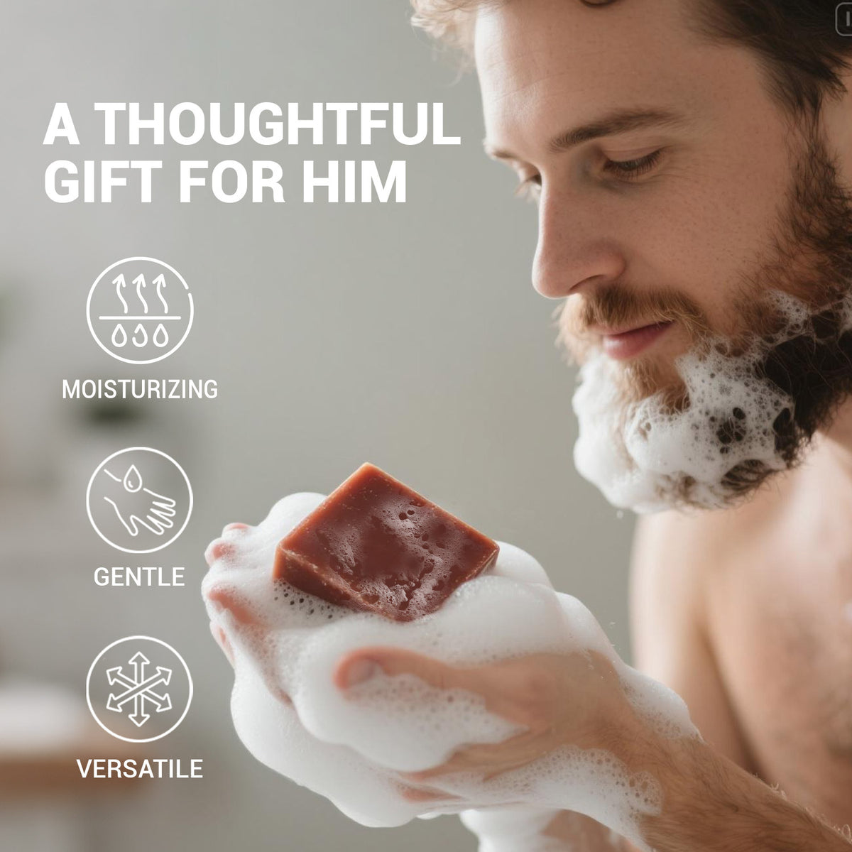 Rinse &amp; Robust Rinse &amp; Robust Pine Tar Oil Men’s Bars Soap, Refreshing Face &amp; Body for All Skin Types Gifts for Him , 5.3 oz | 4 Bars