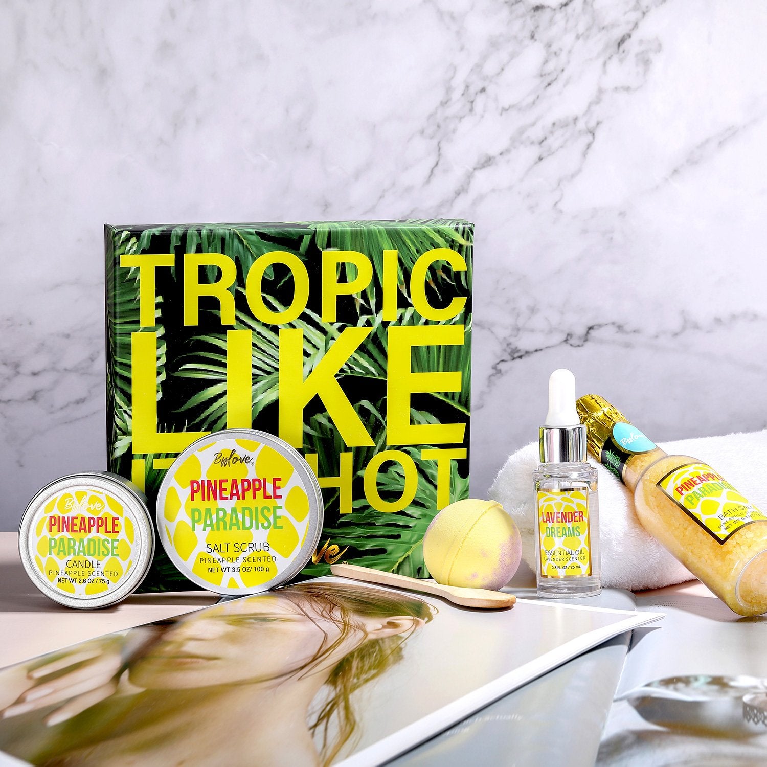 BFF Love Gift Sets Tropical Pineapple Bath and Body Box Set