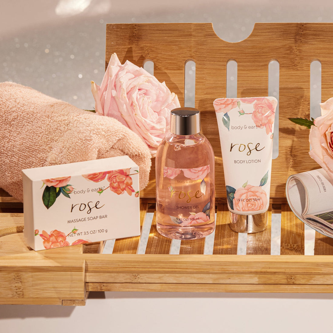 Body &amp; Earth Gift Sets Rose Bath Spa Gift Box