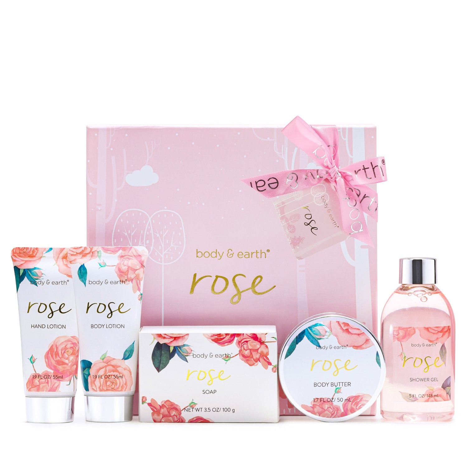 Body &amp; Earth Gift Sets Rose Bath Spa Gift Box