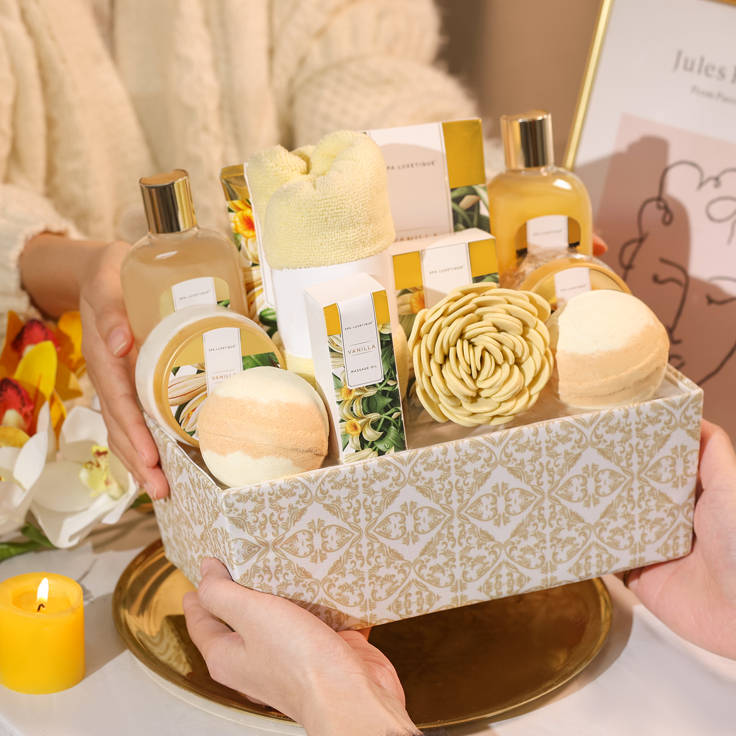 Body &amp; Earth Inc Gift Sets Vanilla Bath&amp;Shower Basket Gift Set