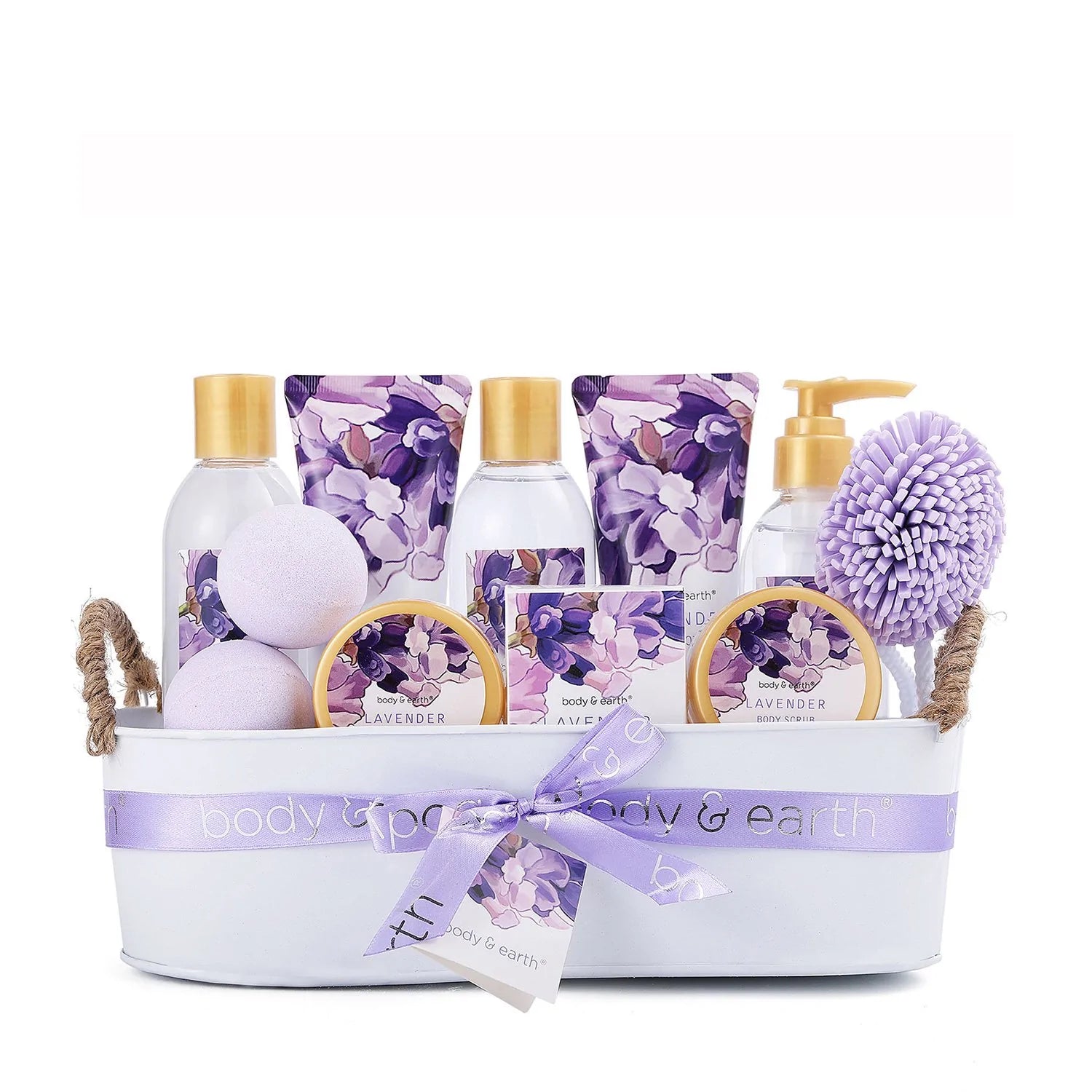 Body &amp; Earth Inc Lavender Spa Gift Basket Set-