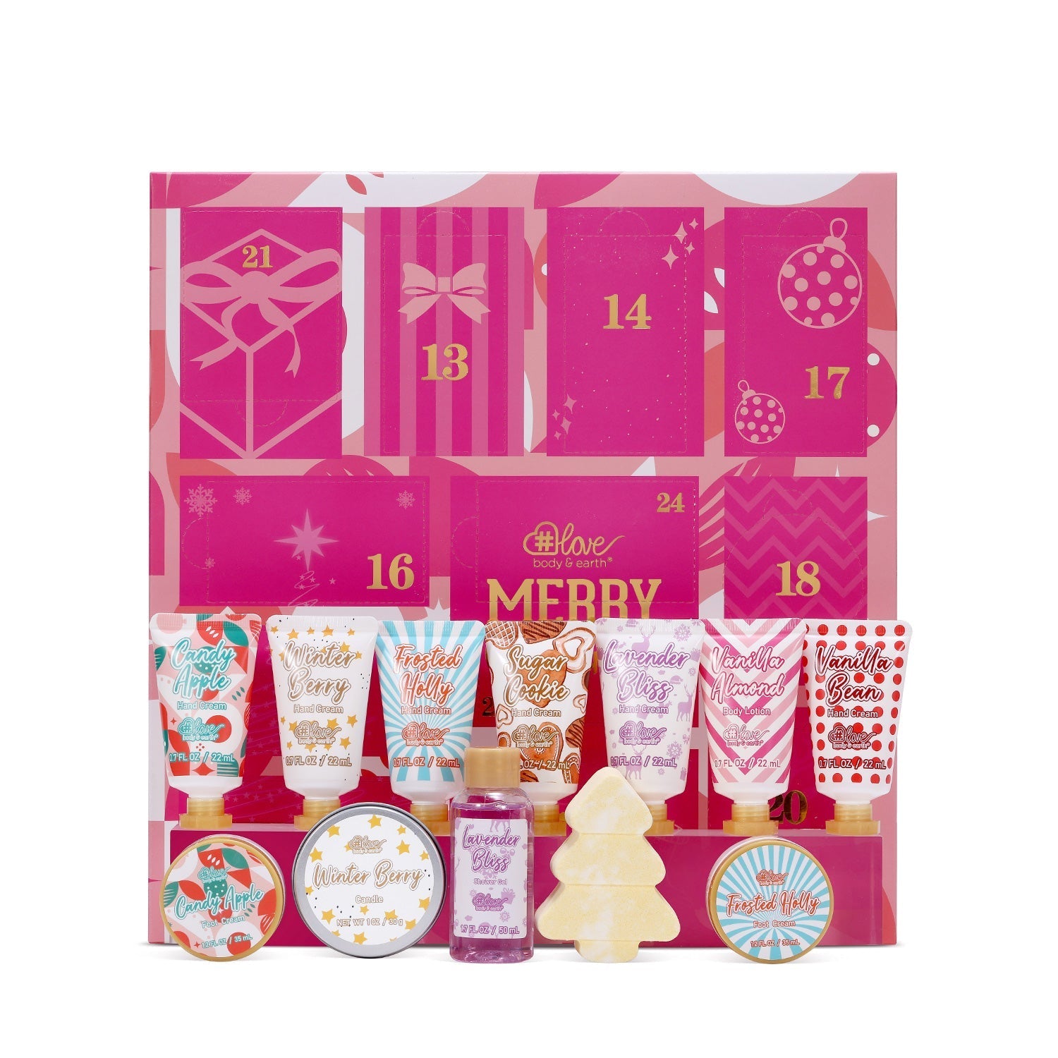 Body &amp; Earth Love Gift Sets 12pcs Bath Set Advent Calendar