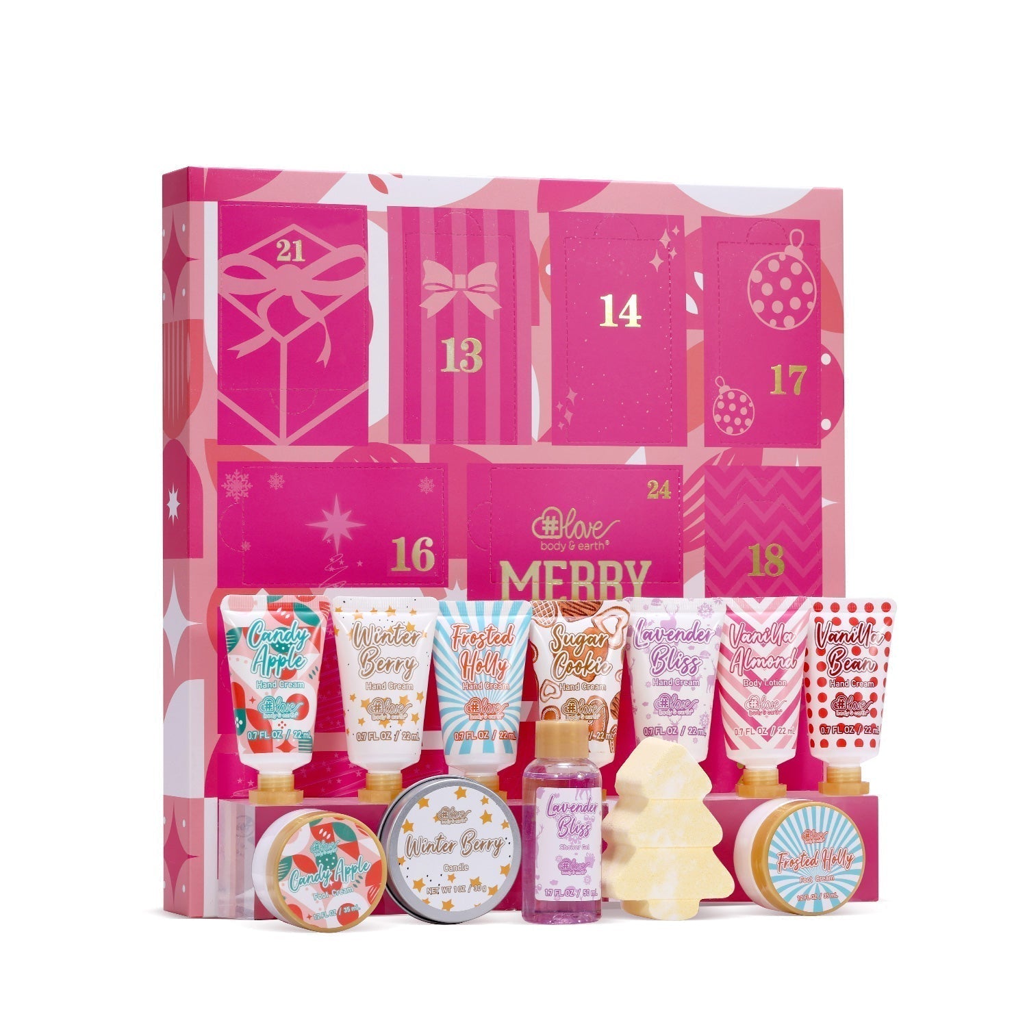 Body &amp; Earth Love Gift Sets 12pcs Bath Set Advent Calendar