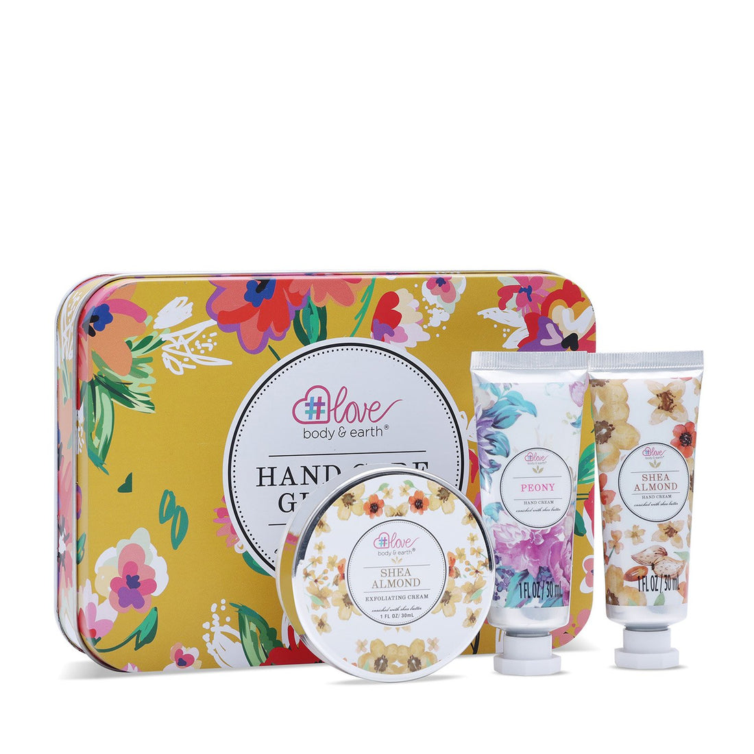 Body & Earth Love Gift Sets Shea Almond & Peony Hand Care Trio