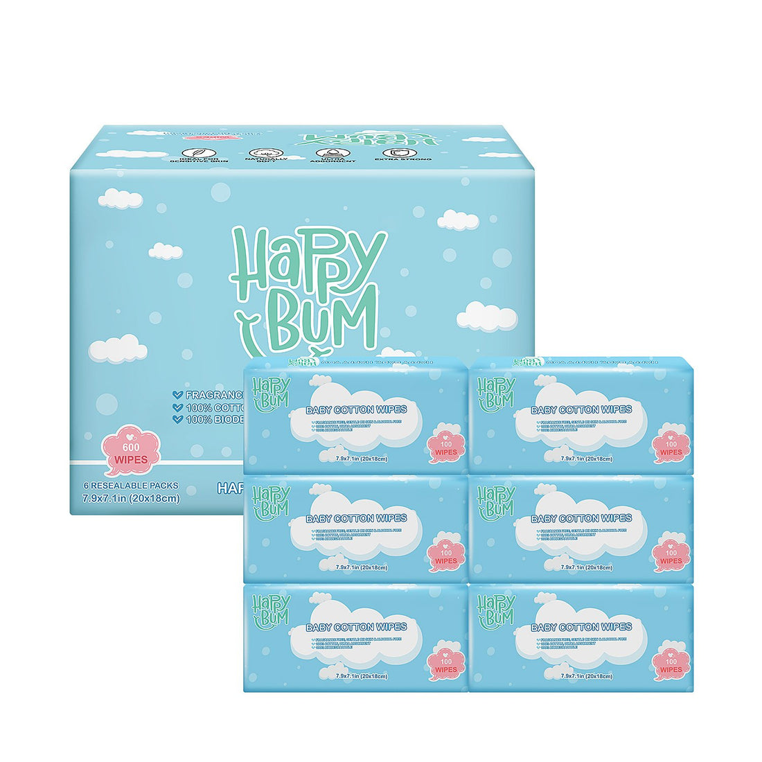 Happy Bum Baby Care Soft Dry Wipe