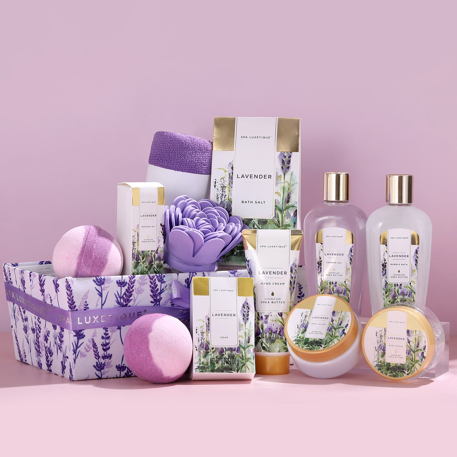 Spa Luxetique Gift Sets Lavender Bath & Shower Gift Basket