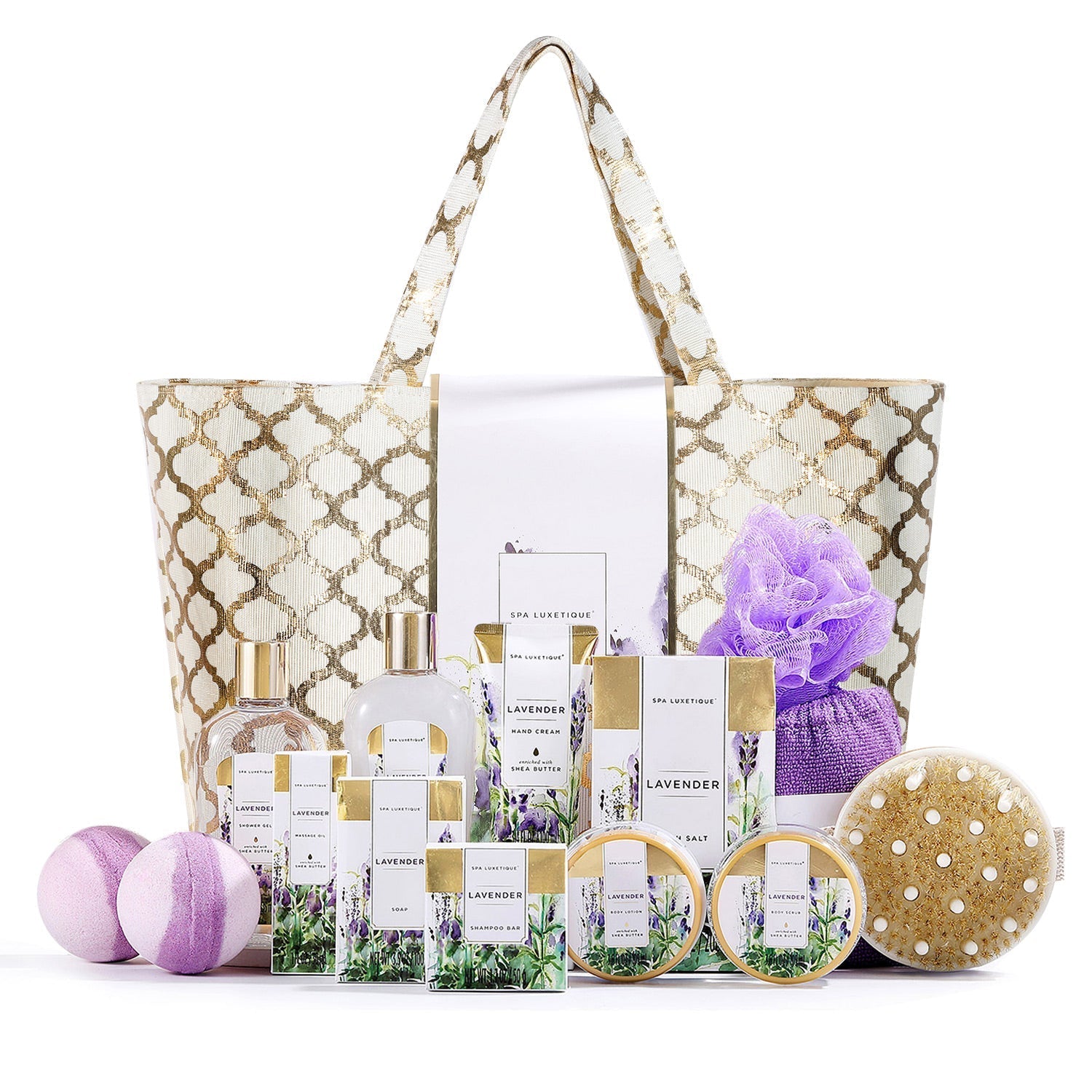 Spa Luxetique Gift Sets Lavender Fashion Bath Set Tote