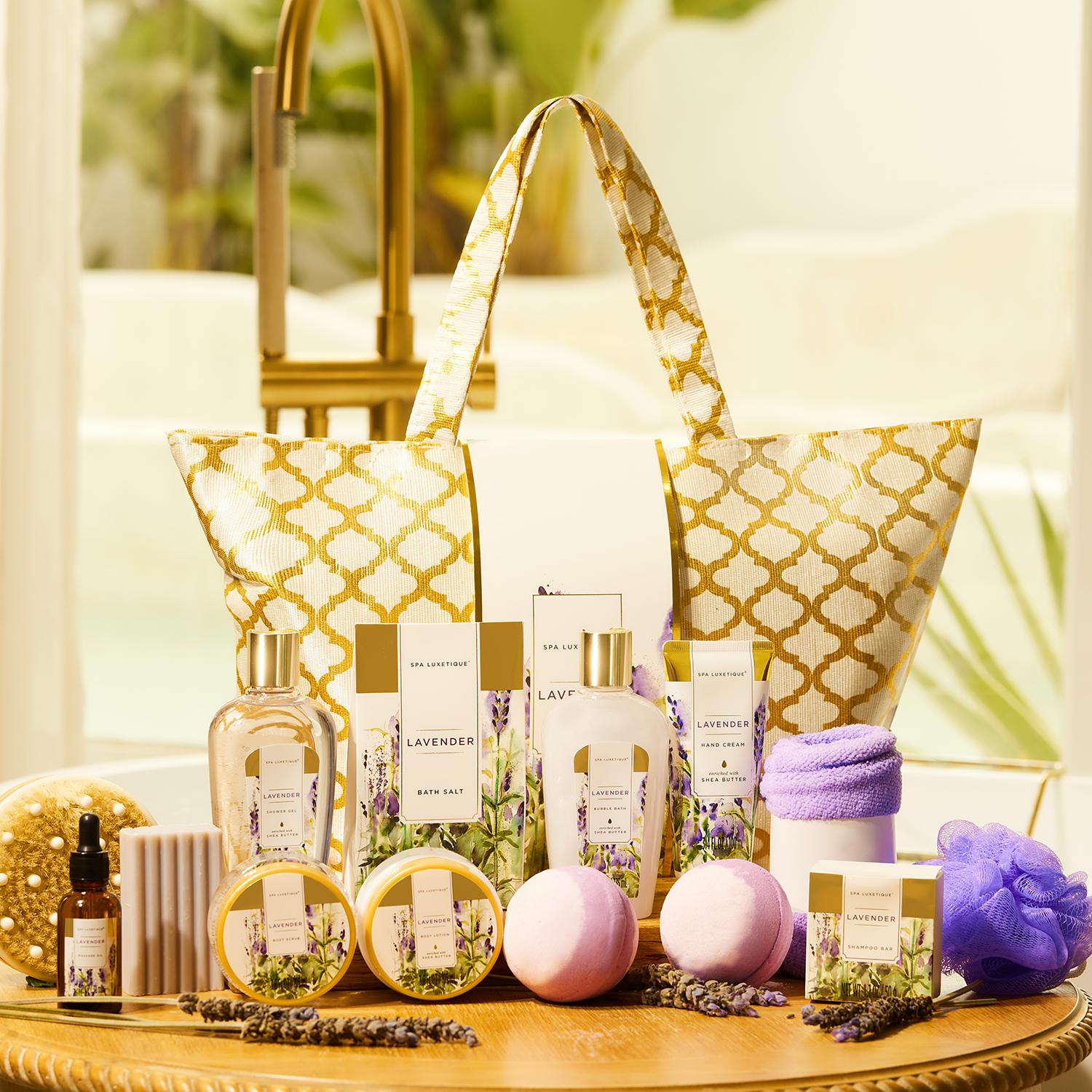 Lavender Fashion Bath Set Tote – Body Earth Inc - Main Image